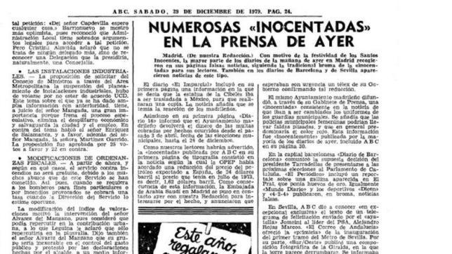 Las inocentadas en la prensa de 1979