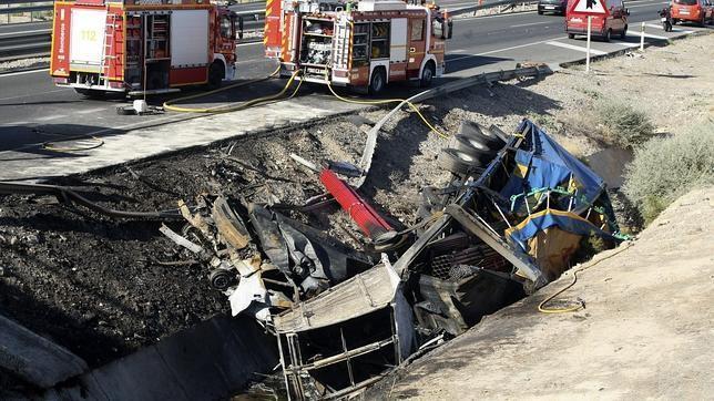 Imagen del accidente de Cox (Alicante) en el que fallecieron ocho personas el pasado julio