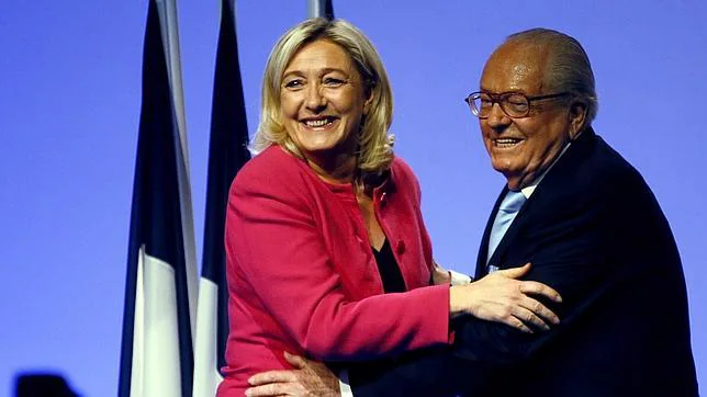 Marine Le Pen y su padre Jean-Marie Le Pen
