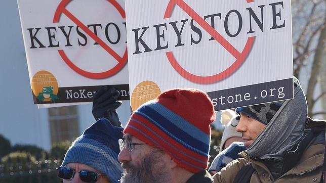 El sábado hubo un acto de protesta contra el proyecto para la construcción del oleoducto Keystone XL ante la Casa Blanca