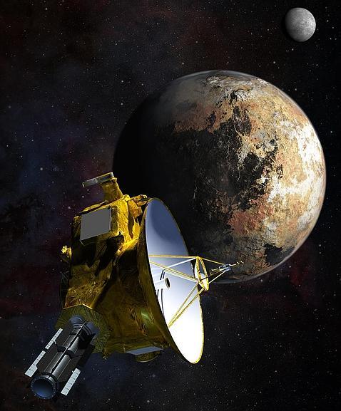 Ilustración de la New Horizons a su paso por Plutón