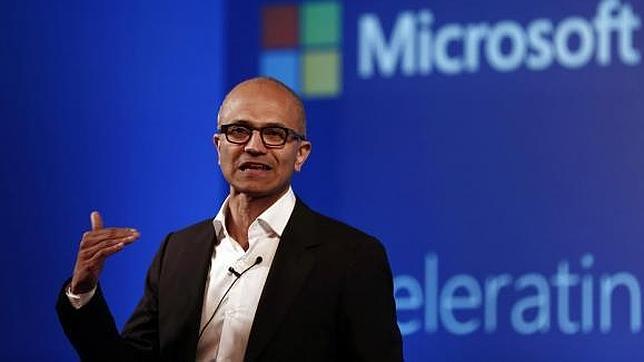 Satya Nadella, durante una presentación de Microsoft
