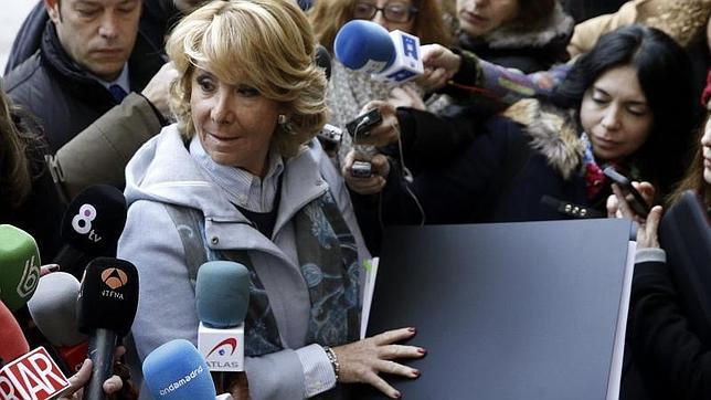 Esperanza Aguirre al salir del juzgado de instrucción número 14 de madrid este martes