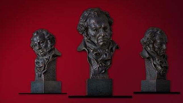 Tres estatuillas del Goya