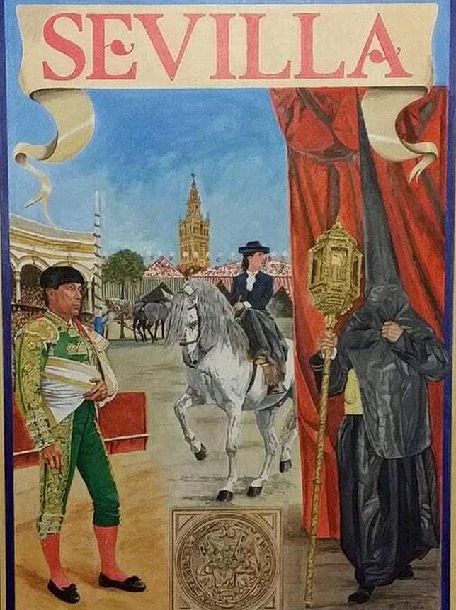 Curro, de romero y oro, en el cartel anunciador de las Fiestas Primaverales sevillanas