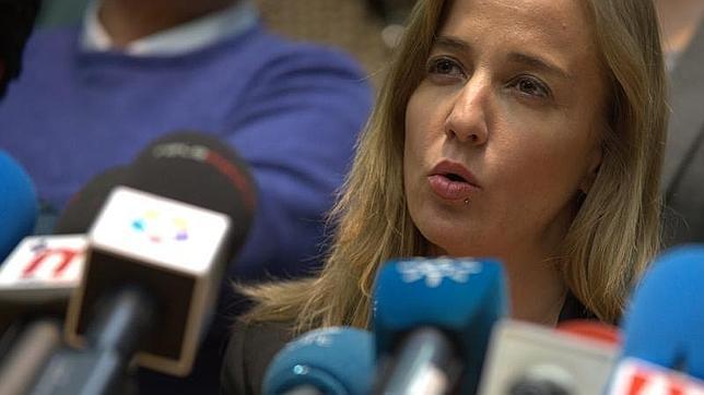 Tania Sánchez, en la primera rueda de prensa tras abandonar IU
