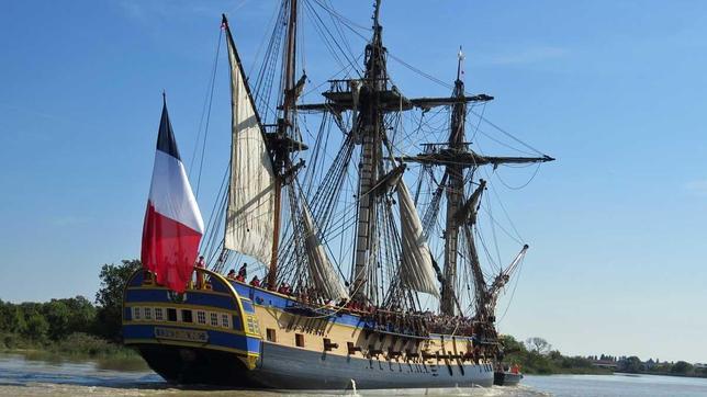 La Hermione, la fragata de la libertad de Lafayette, vuelve a navegar hacia América