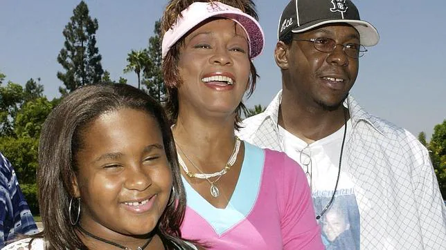 Whitney Houston, Bobbi Kristina y Bobby Brown en  agosto de 2004