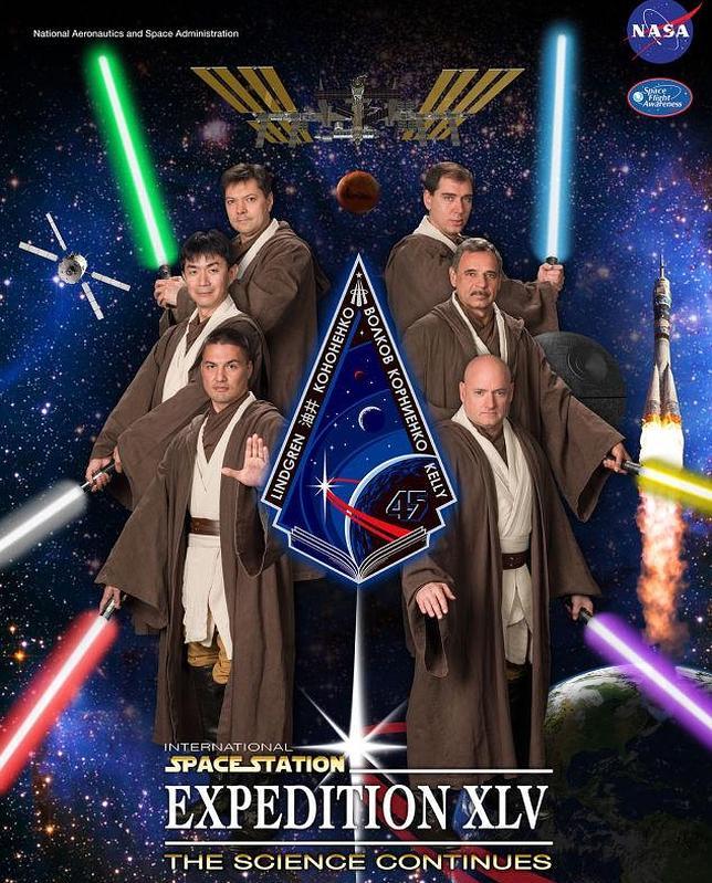 Los astronautas de la NASA se convierten en caballeros Jedi