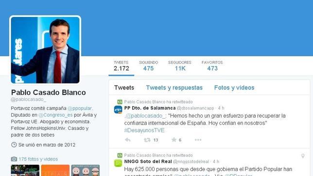 Cuenta personal del joven diputado al que Mariano Rajoy ha puesto como portavoz de la campaña de los populares