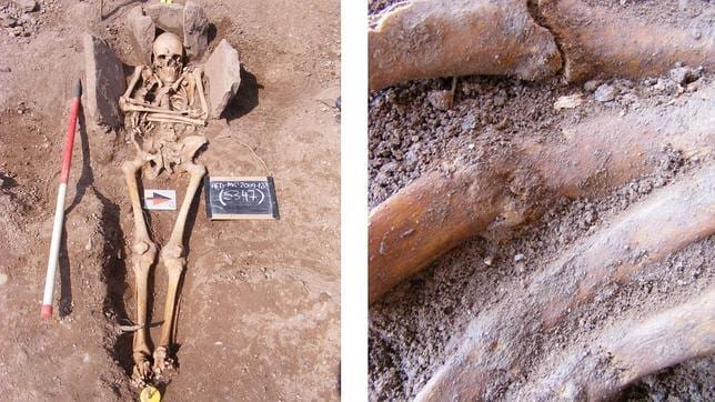 Excavan en Inglaterra el esqueleto «machacado» de un caballero medieval