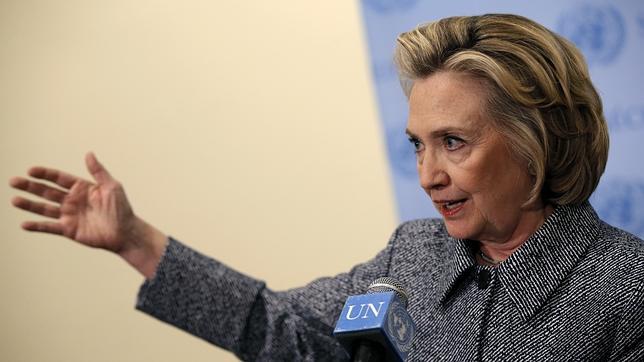 Hillary Clinton, durante su conferencia en Naciones Unidas