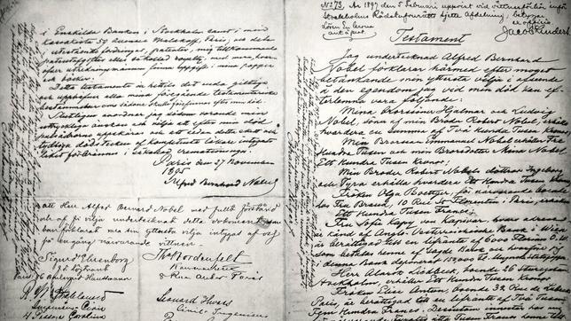 El testamento de Alfred Nobel se mostrará al público por primera vez