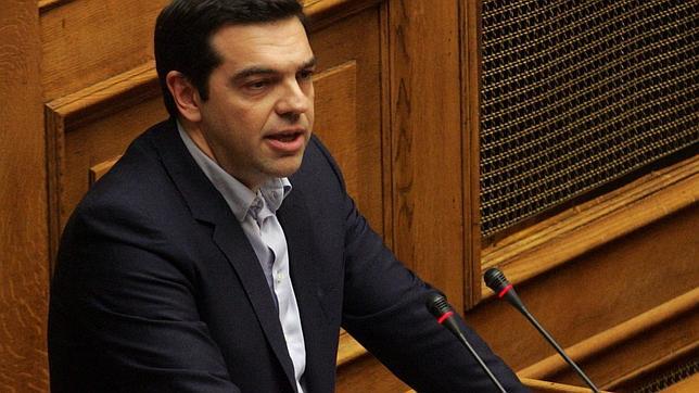 El primer ministro griego, Alexis Tsipras, ayer, en la sesión del Parlamento en Atenas