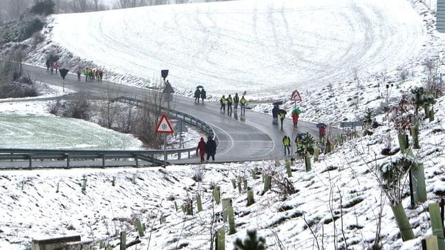 Javierada bajo la nieve