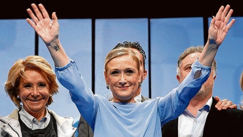 Cifuentes, en un acto electoral del PP ayer con Esperanza Aguirre/EFE