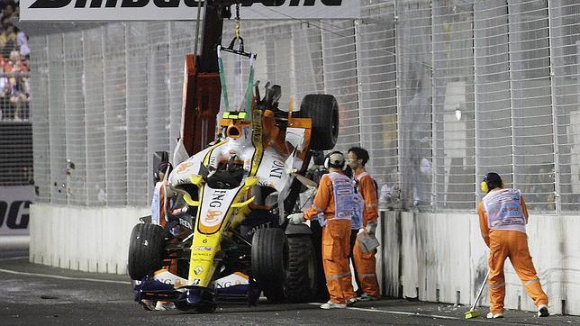 El coche de Piquet, después del accidente