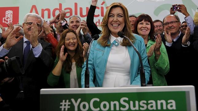 Susana Díaz celebra la victoria