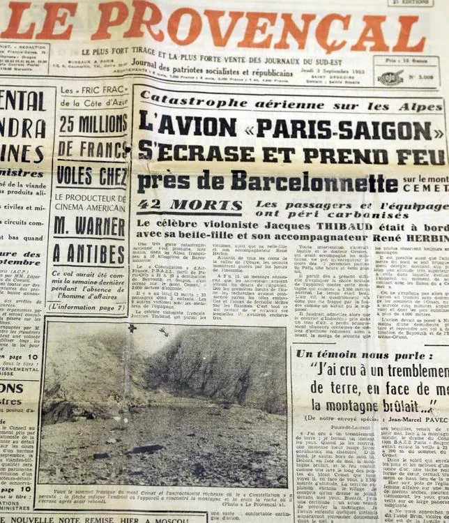 Portada del diario francés, el día después del siniestro