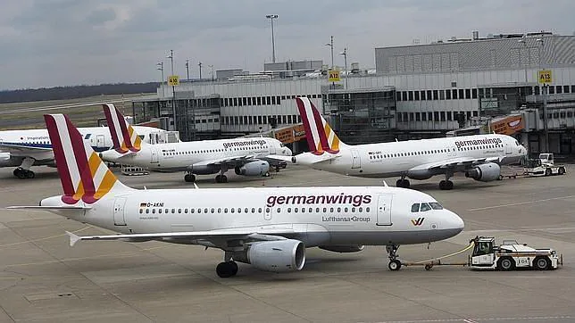Uno de los aviones de Germanwings, en el aeropuerto de Dusseldorf