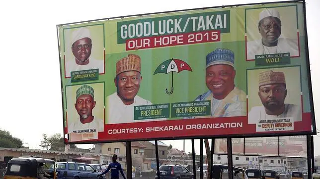 Cartel electoral del partido del presidente Goodluck Jonathan