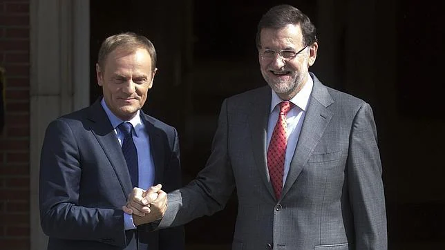 Rajoy recibió a Donald Tusk en La Moncloa en abril de 2014, cuando era primer ministro polaco