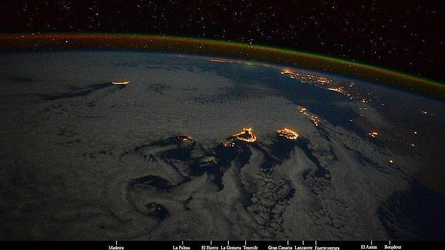 Imagen de Canarias tomada desde la estación Espacial Internacional por la astronauta italiana Samantha Cristoforetti