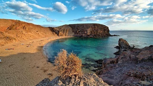 Panorámica de playa Papagayo, en Lanzarote