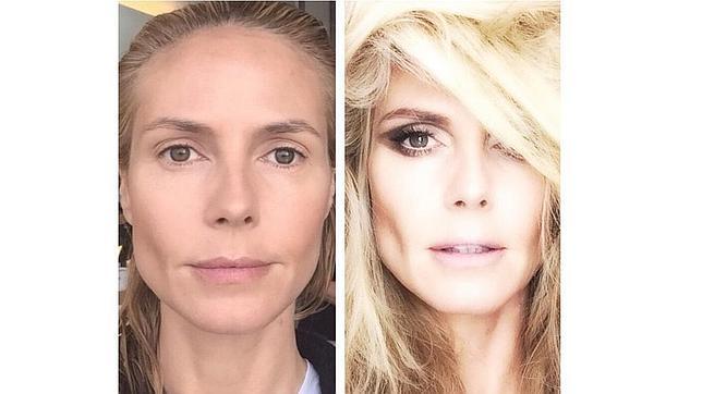 Así se ve Heidi Klum antes y después del maquillaje