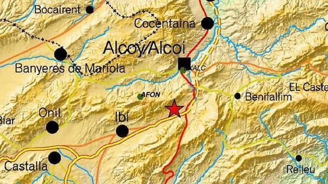 Un terremoto de 2,7 grados sacude l'Alcoià y la Vall de l'Albaida