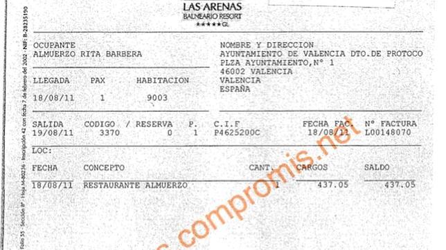 Las 89 facturas atribuidas a Barberá en «Ritaleaks» ascienden a 42.000 euros