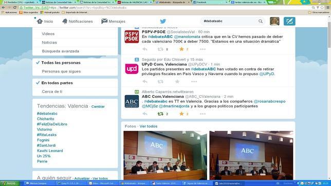 El #debateabc se sitúa como TT en Valencia por delante de #RitaLeaks