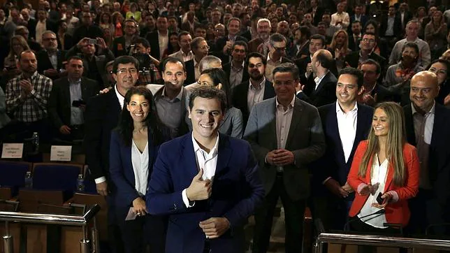 El presidente de Ciudadanos, Albert Rivera, en la convención municipal que celebró el partido en Madrid el pasado domingo para presentar las claves del programa electoral