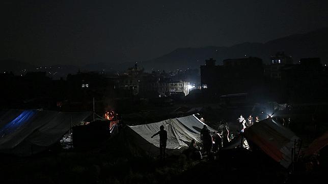 Un campamento levantado en Bhaktapur. Katmandú
