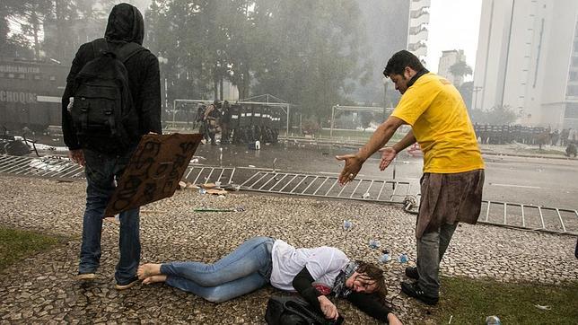 Una protesta de profesores en Brasil termina con dos centenares de heridos