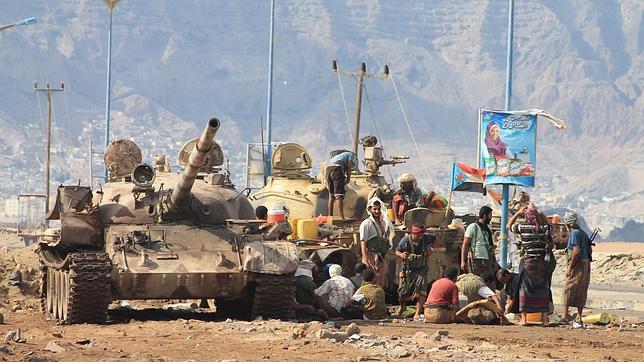 Uno de los tanques desplegados en Yemen