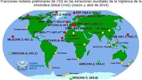 Las concentraciones de CO2 a nivel mundial superan las 400 ppm