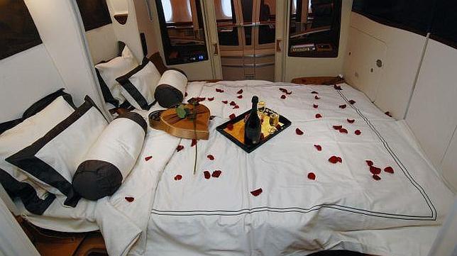 La cama doble de Singapore Airlines