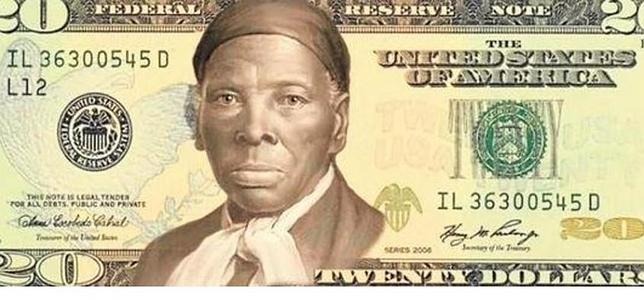 Simulación de cómo serían los billetes de 20 dólares con la imagen de Harriet Tubman