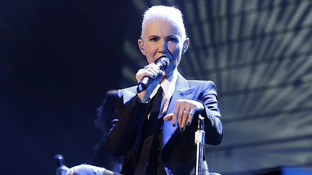 La cantante Marie Fredriksson, durante el concierto que ofreció anoche Roxette en el Palacio de Vistalegre
