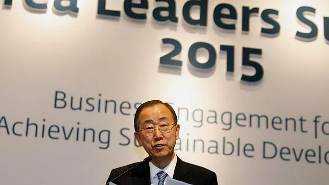 El secretario general de la ONU, Ban Ki-Moon, habla en Seúl