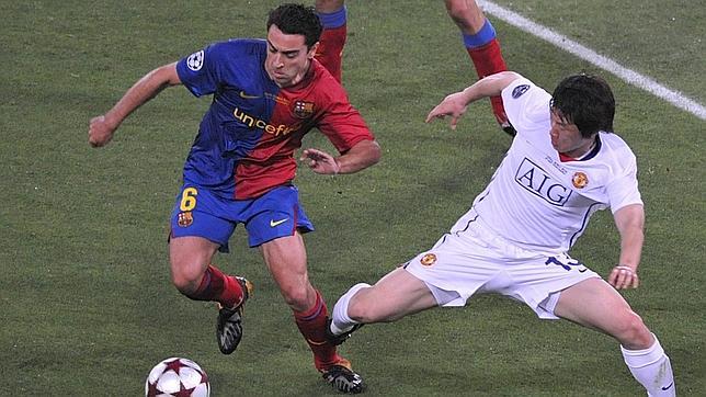 Xavi Hernández, durante la final de Roma de 2009