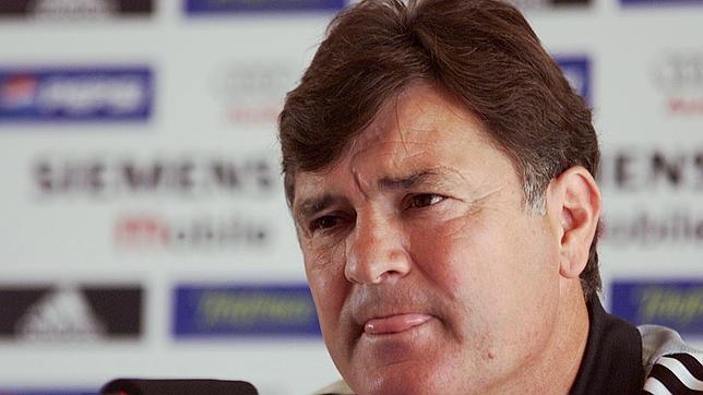 José Antonio Camacho, durante una rueda de prensa como técnico madridista