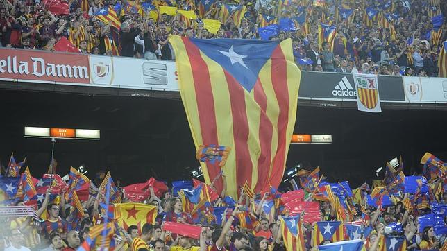 El Camp Nou, durante la pitada al himno el pasado sábado