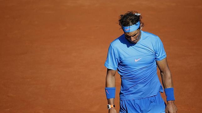 Nadal, durante un momento de su partido ante Djokovic