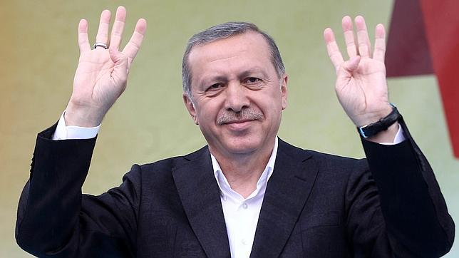 Erdogan, en un acto electoral el 5 de junio en Ankara
