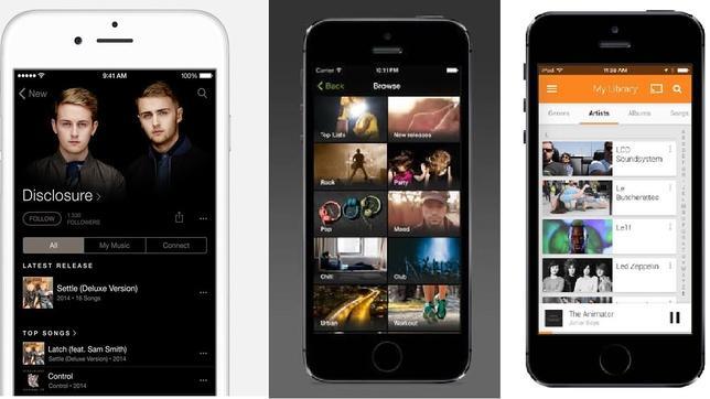 Apple Music frente a sus rivales Spotify, Deezer, Rdio y Google Play Music