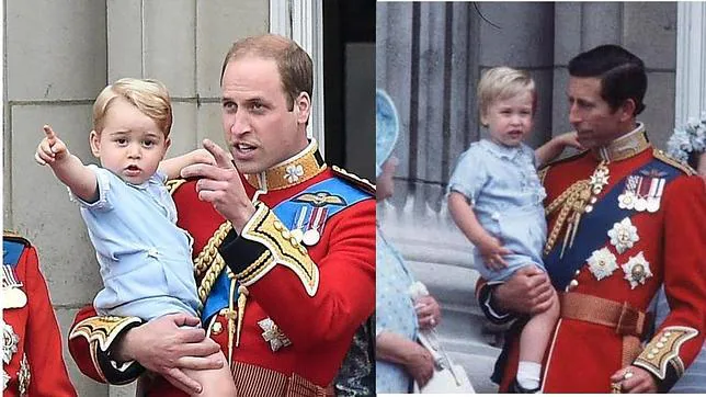 El Príncipe Jorge debuta con el mismo atuendo que usó su padre en el balcón de Buckingham en 1984