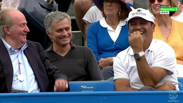 Don Juan Carlos y Mourinho animaron a Rafa Nadal