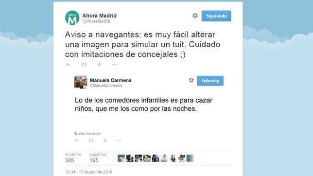 Ahora Madrid alerta de que circulan tuits falsos por internet